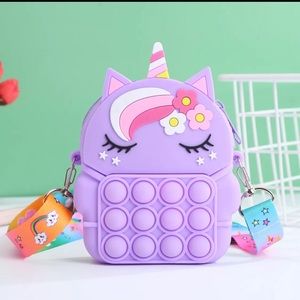 Unicorn pop it crossbody purse